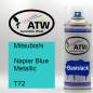 Preview: Mitsubishi, Napier Blue Metallic, T72: 400ml Sprühdose, von ATW Autoteile West.